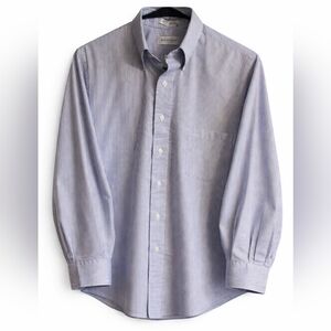 Van Heusen Men's Dress Shirt Blue and White Striped Buttom-down Size Large